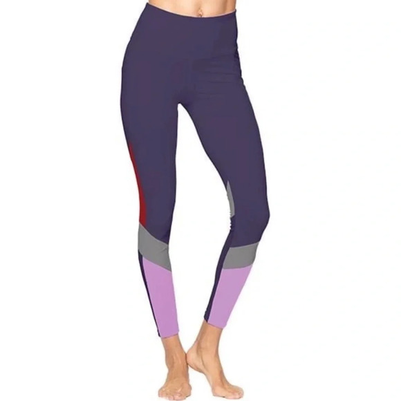 Vie Active Lulu Colorblock High Rise Full Leggings Small - Picture 2 of 14